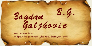 Bogdan Galjković vizit kartica